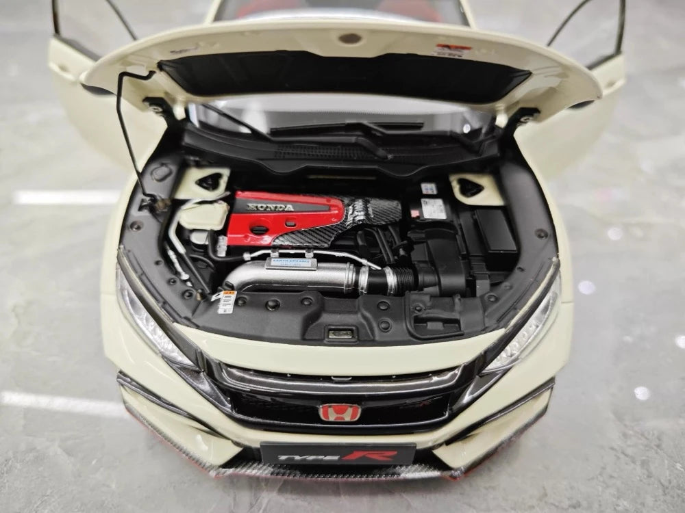 [LCD] 1:18 Honda 2017 Civic Type R FK8 bianco modellino di auto Die-Cast