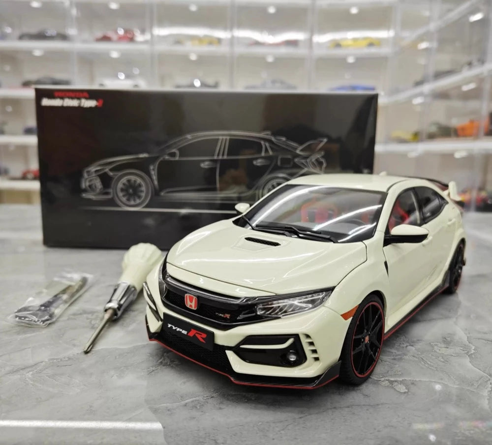 [LCD] 1:18 Honda 2017 Civic Type R FK8 bianco modellino di auto Die-Cast