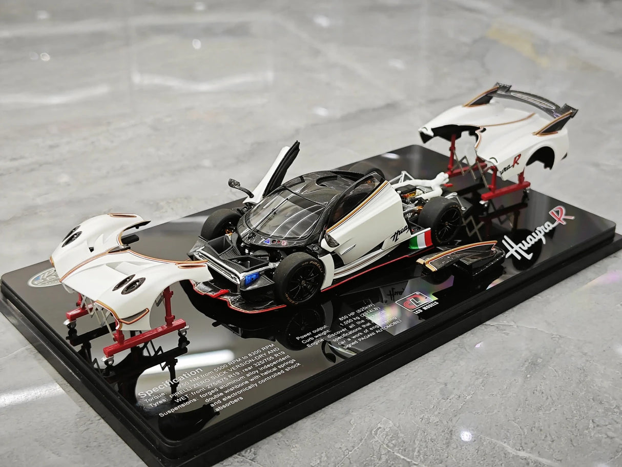 LCD Pagani 2021 Huayra R White 1:43 – コレクターズル・ダイキャストモデル ダイキャスト
