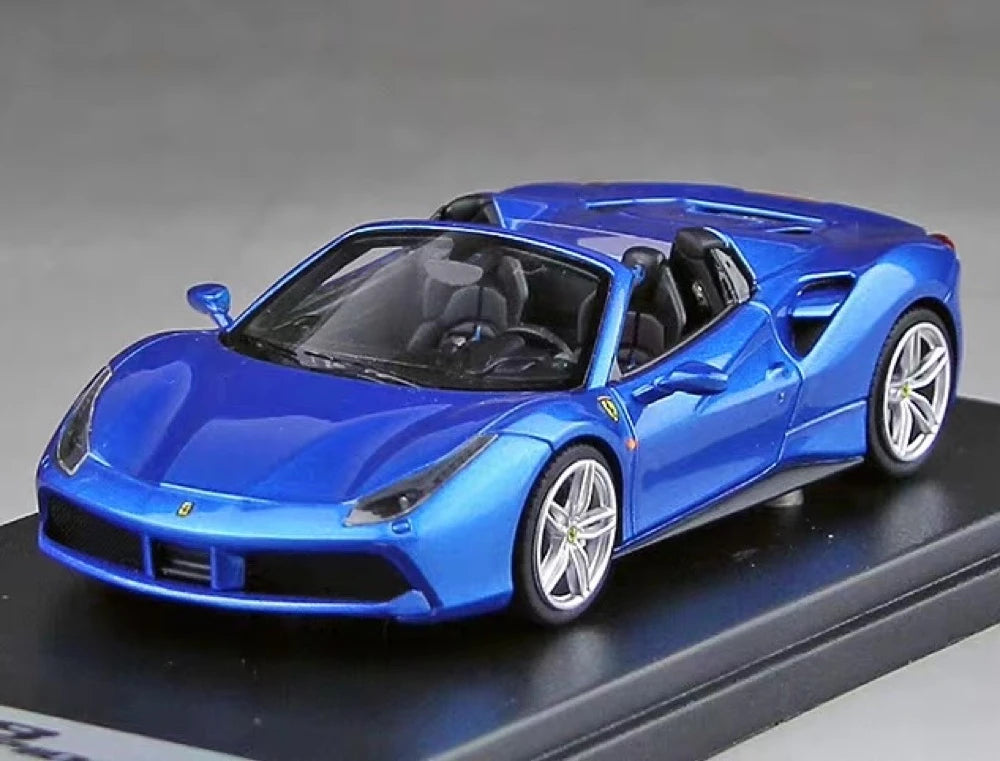 [Look Smart] 1:43 Ferrari 2015 488 Spider Blue Model Car Resin