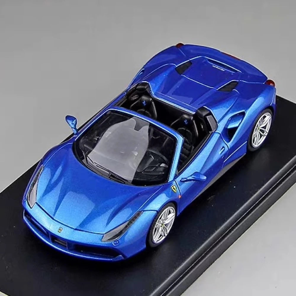 [Look Smart] 1:43 Ferrari 2015 488 Spider Blue Model Car Resin