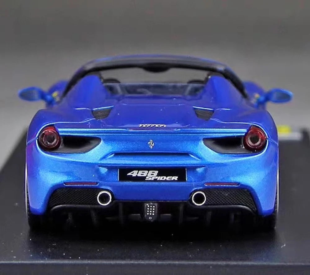 [Look Smart] 1:43 Ferrari 2015 488 Spider Blue Model Car Resin