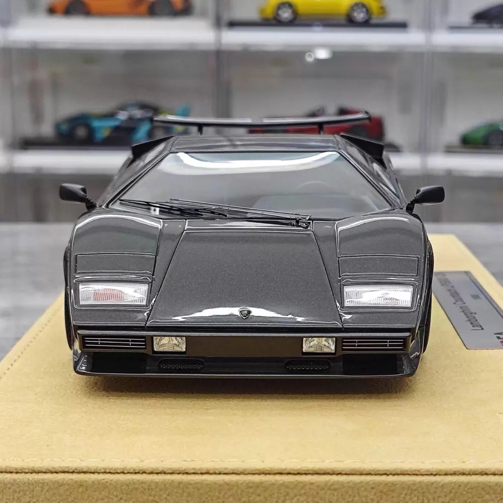 [Make Up] 1:18 Lamborghini 1985 Countach LP5000 QV Gray Model Car Resin