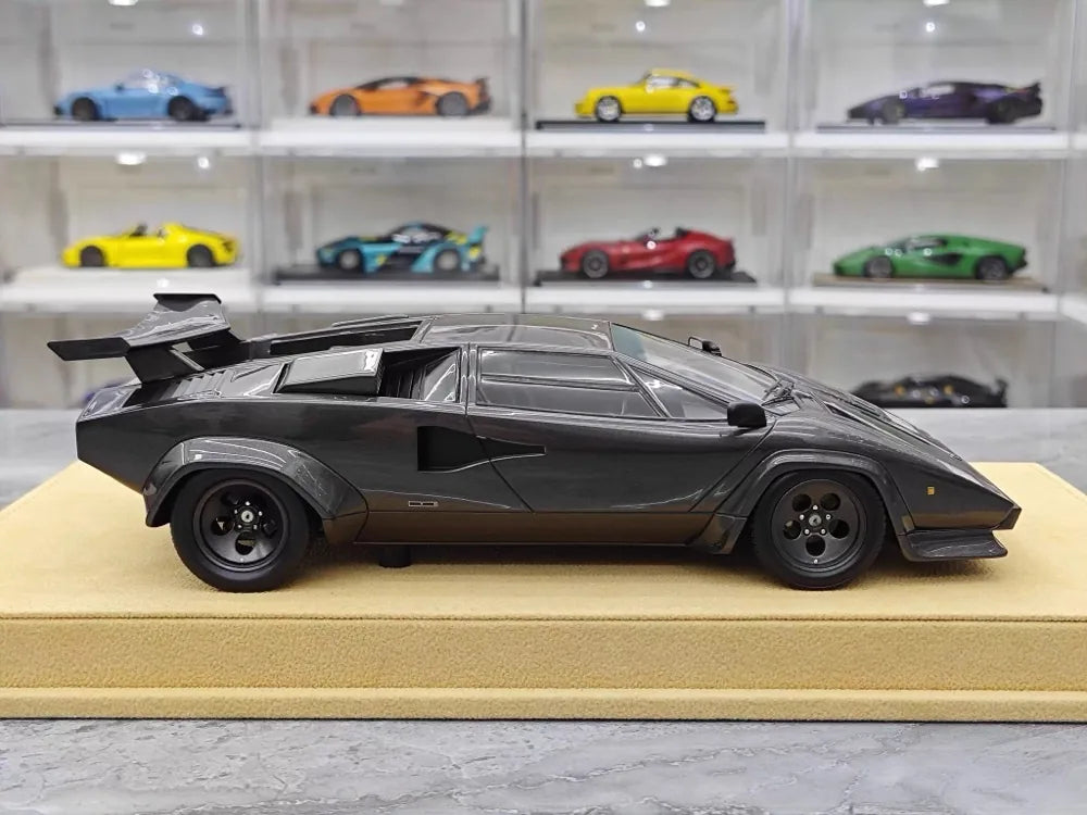 [Make Up] 1:18 Lamborghini 1985 Countach LP5000 QV Gray Model Car Resin