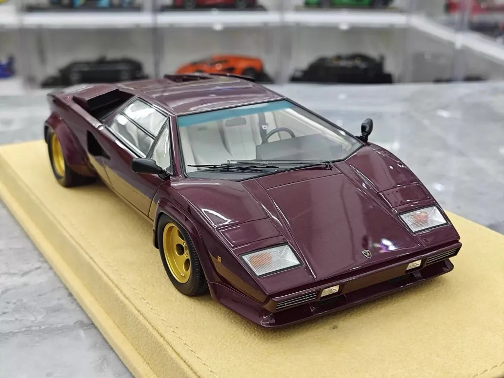 [Make Up] 1:18 Lamborghini 1985 Countach LP5000 QV Purple Model Car Resin