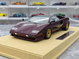 [Make Up] 1:18 Lamborghini 1985 Countach LP5000 QV Purple Model Car Resin