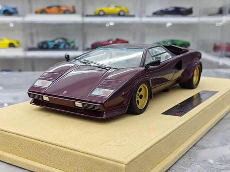 [Make Up] 1:18 Lamborghini 1985 Countach LP5000 QV Purple Model Car Resin