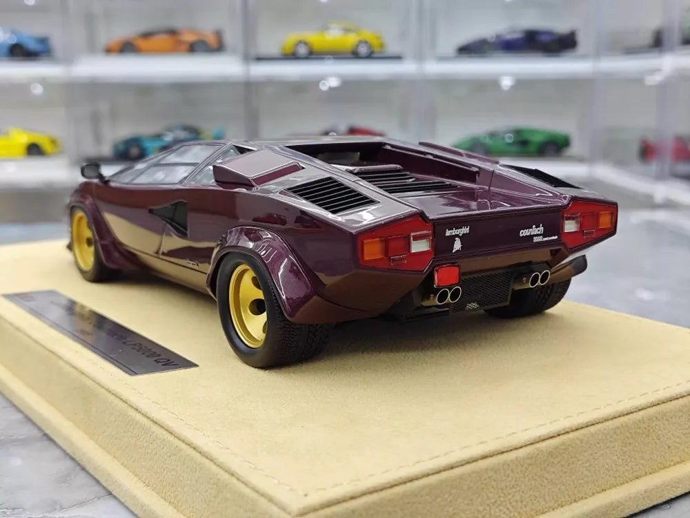 [Make Up] 1:18 Lamborghini 1985 Countach LP5000 QV Purple Model Car Resin