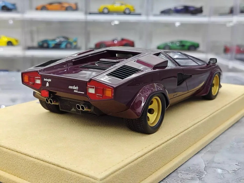 [Make Up] 1:18 Lamborghini 1985 Countach LP5000 QV Purple Model Car Resin