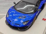 [Make Up] 1:18 Lamborghini 2018 Aventador SVJ Blue Model Car Resin
