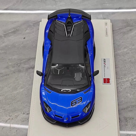 [Make Up] 1:18 Lamborghini 2018 Aventador SVJ Blue Model Car Resin
