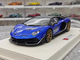 [Make Up] 1:18 Lamborghini 2018 Aventador SVJ Blue Model Car Resin