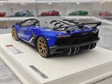 [Make Up] 1:18 Lamborghini 2018 Aventador SVJ Blue Model Car Resin