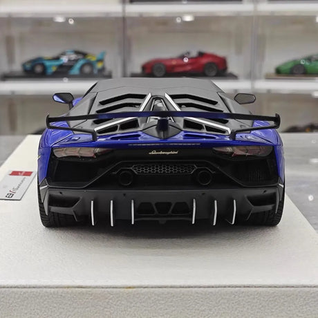 [Make Up] 1:18 Lamborghini 2018 Aventador SVJ Blue Model Car Resin