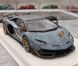 [Make Up] 1:18 Lamborghini 2018 Aventador SVJ gris voiture miniature Resin