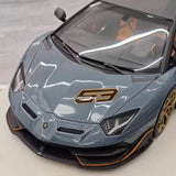 [Make Up] 1:18 Lamborghini 2018 Aventador SVJ gris voiture miniature Resin