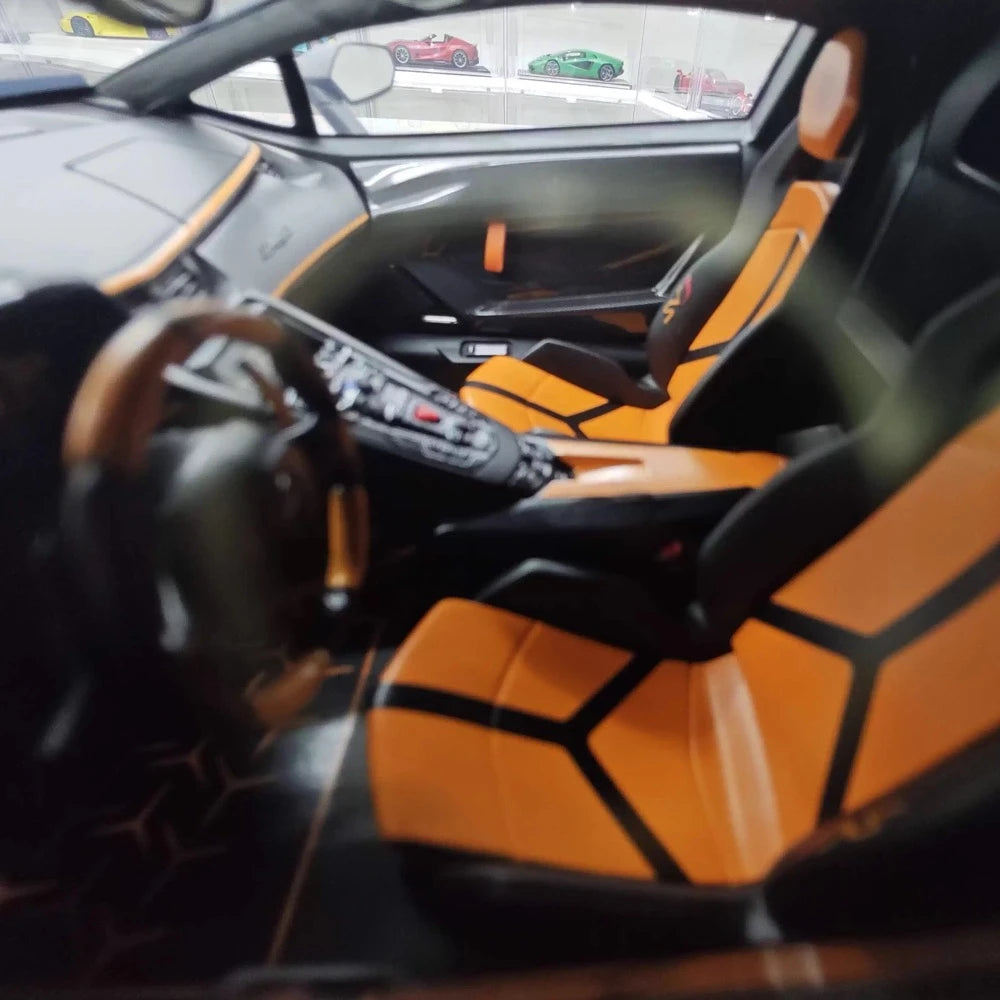 [Make Up] 1:18 Lamborghini 2018 Aventador SVJ gris voiture miniature Resin