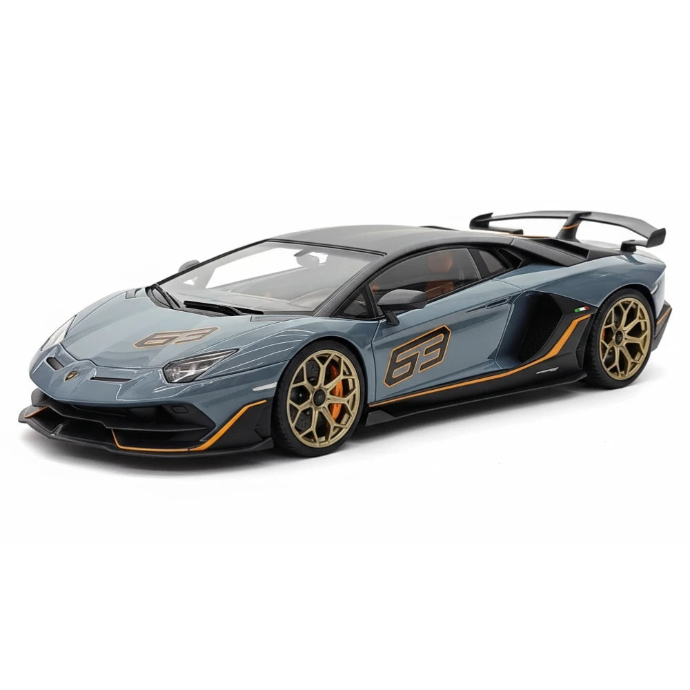 [Make Up] 1:18 Lamborghini 2018 Aventador SVJ gris voiture miniature Resin