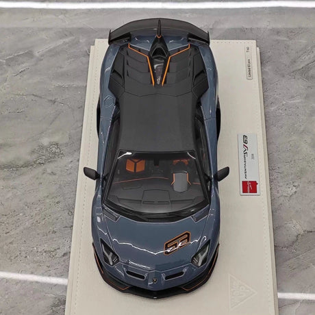 [Make Up] 1:18 Lamborghini 2018 Aventador SVJ Gray Model Car Resin