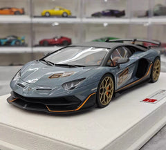 [Make Up] 1:18 Lamborghini 2018 Aventador SVJ Gray Model Car Resin