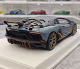 [Make Up] 1:18 Lamborghini 2018 Aventador SVJ gris voiture miniature Resin