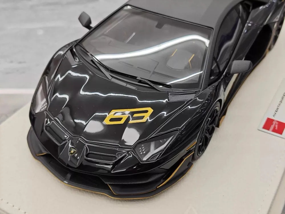 [Make Up] 1:18 Lamborghini 2018 Aventador SVJ Black Model Car Resin