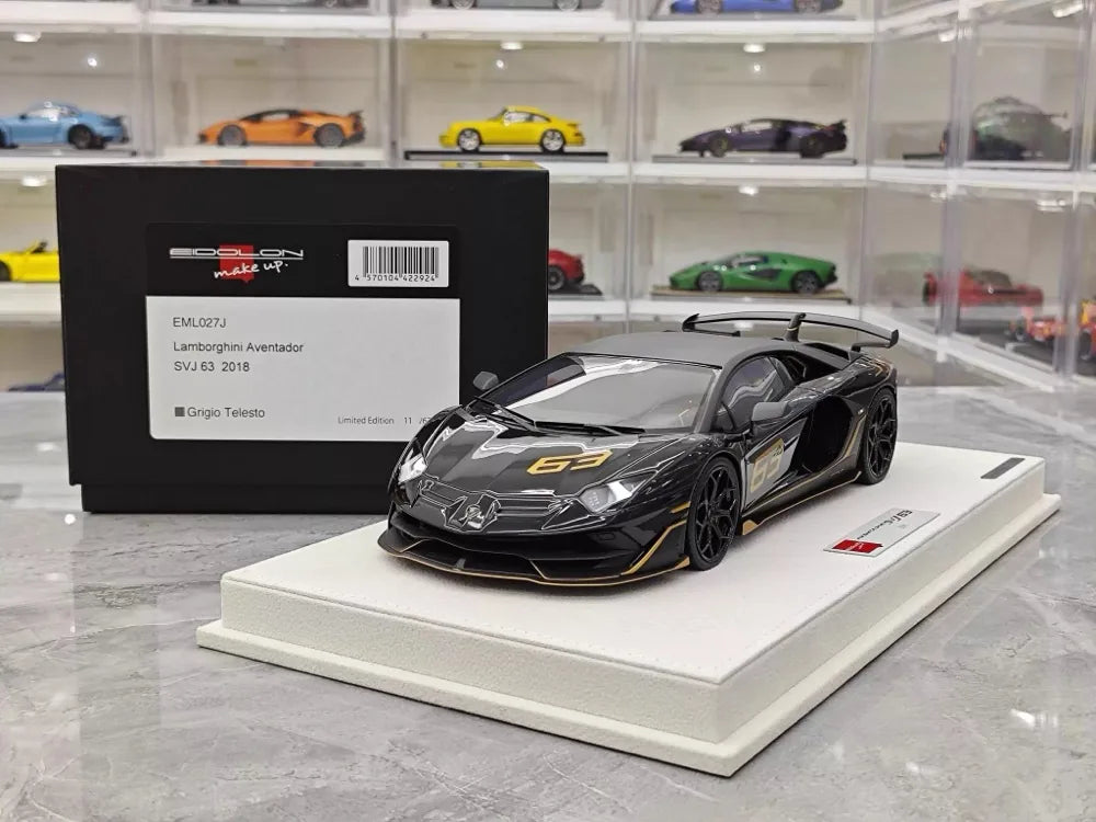 [Make Up] 1:18 Lamborghini 2018 Aventador SVJ Black Model Car Resin