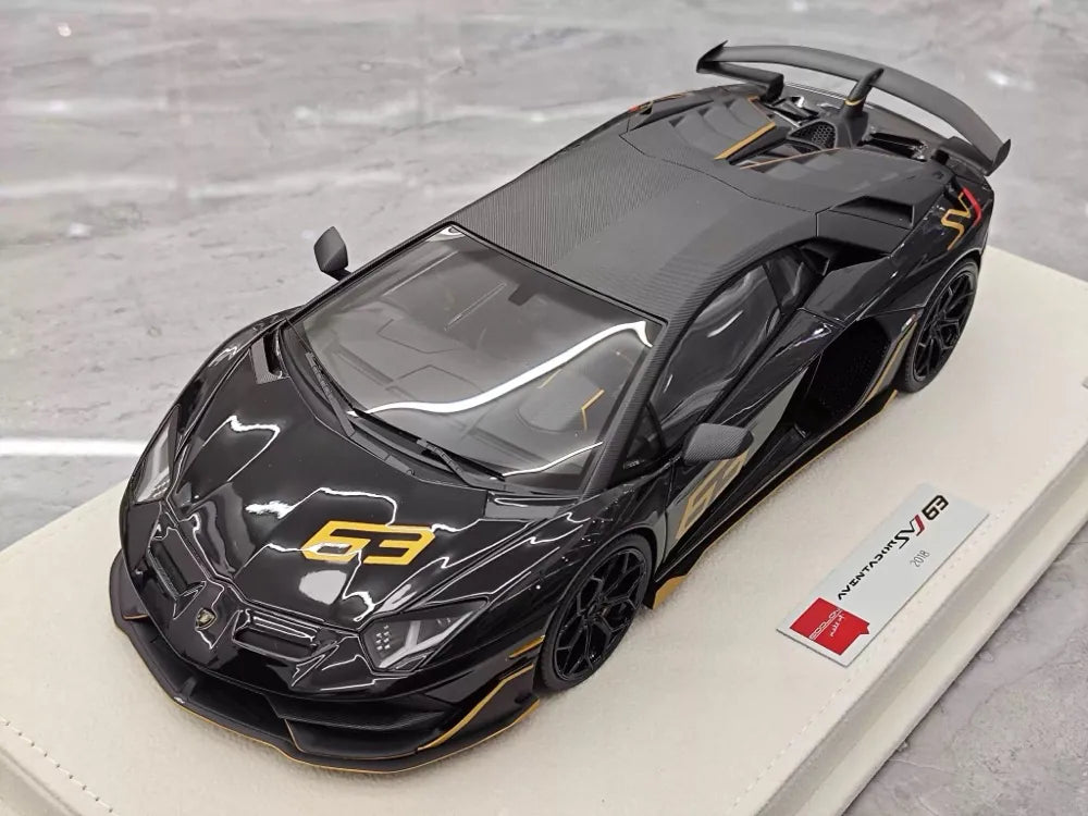 [Make Up] 1:18 Lamborghini 2018 Aventador SVJ Black Model Car Resin