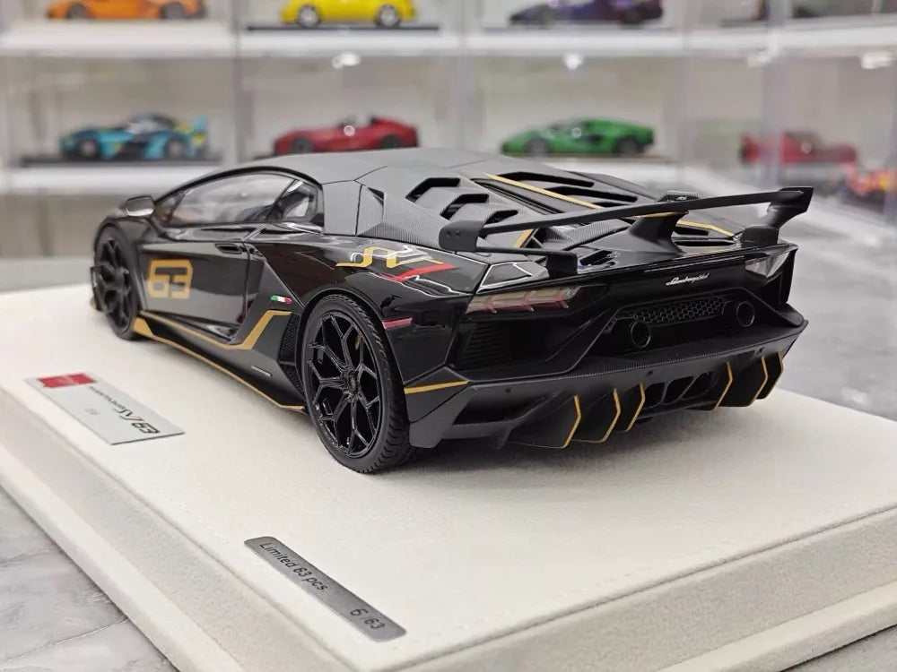 [Make Up] 1:18 Lamborghini 2018 Aventador SVJ Black Model Car Resin