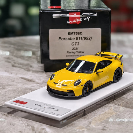 Make Up Porsche 2021 911 992 GT3 Yellow 1:43 – Collectible Resin Model Resin