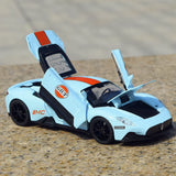 Maserati 2020 MC20 Gulf Livery 1:32 – Druckguss-Display-Modell in Druckguss