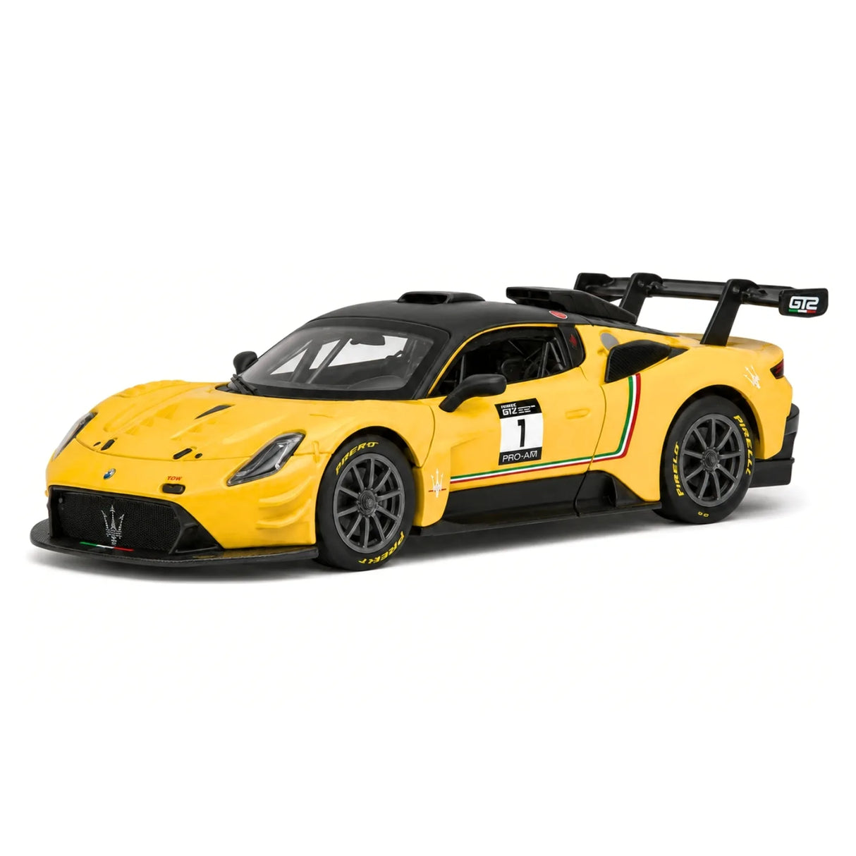 Maserati 2023 GT2 Gelbe 1:32 – Druckguss-Display-Modell in Druckguss