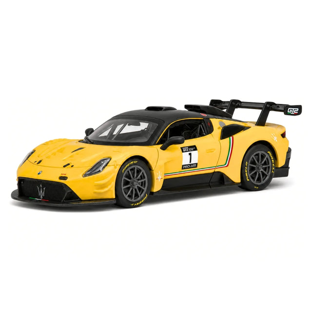 Maserati 2023 GT2 Gelbe 1:32 – Druckguss-Display-Modell in Druckguss