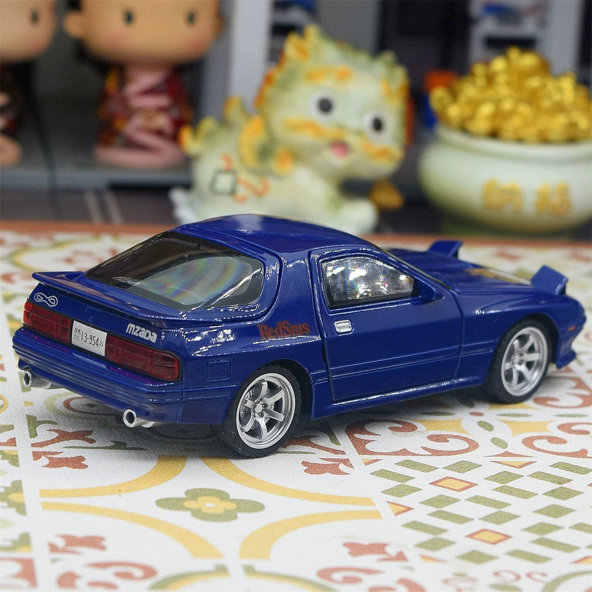 Mazda 1985 RX-7 FC3S blå 1:32 – pressgjuten visningsmodell
