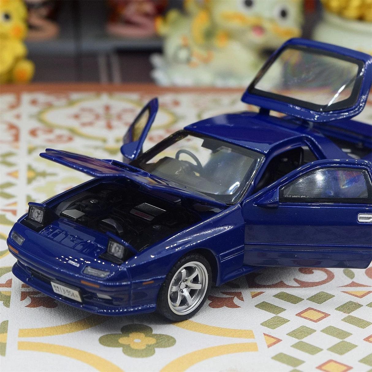 Mazda 1985 RX-7 FC3S blå 1:32 – pressgjuten visningsmodell