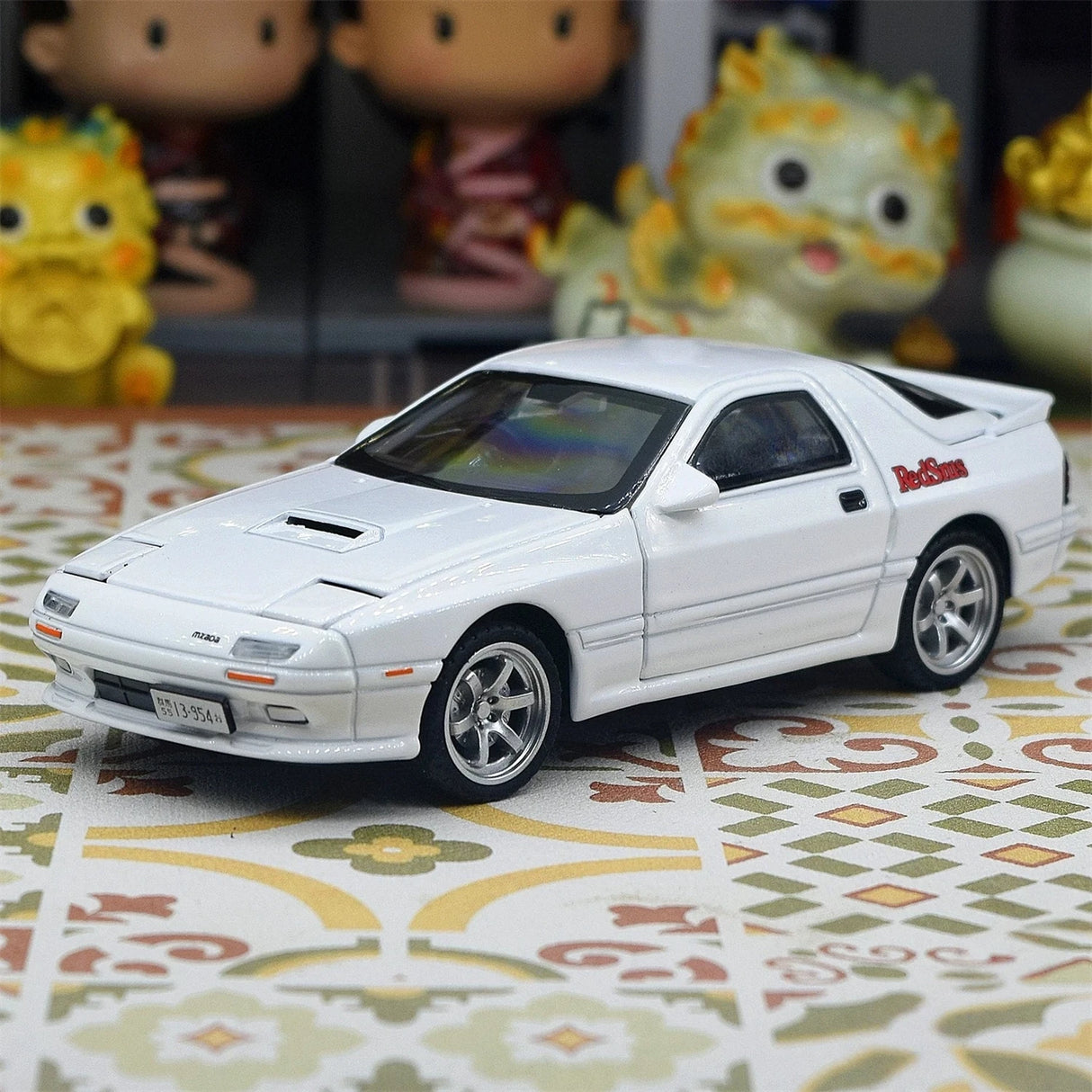 Mazda 1985 RX-7 FC3S vit 1:32 – pressgjuten visningsmodell