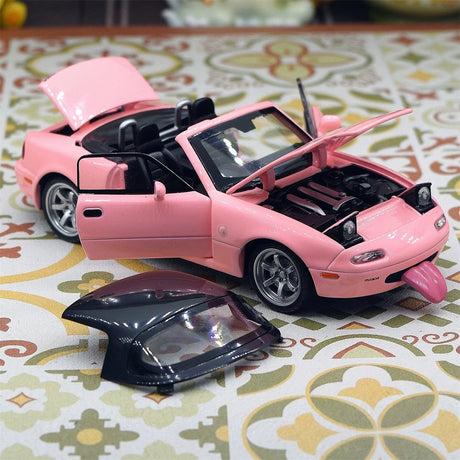 Mazda 1989 MX-5 Miata NA rosa 1:32 – pressgjuten visningsmodell