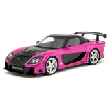 Mazda 1992 RX-7 FD3S JDM 수정된 보라색 1:24 – 다이캐스트 디스플레이 모델 다이캐스트
