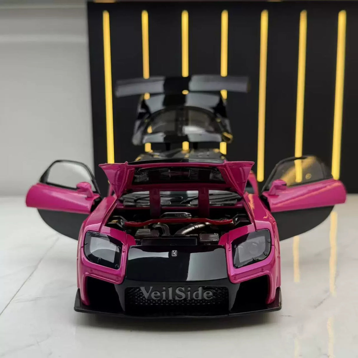 Mazda 1992 RX-7 FD3S JDM 수정된 보라색 1:24 – 다이캐스트 디스플레이 모델 다이캐스트