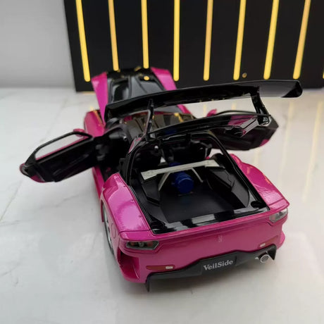 Mazda 1992 RX-7 FD3S JDM Modifierad lila 1:24 – Diecast-displaymodell gjutet