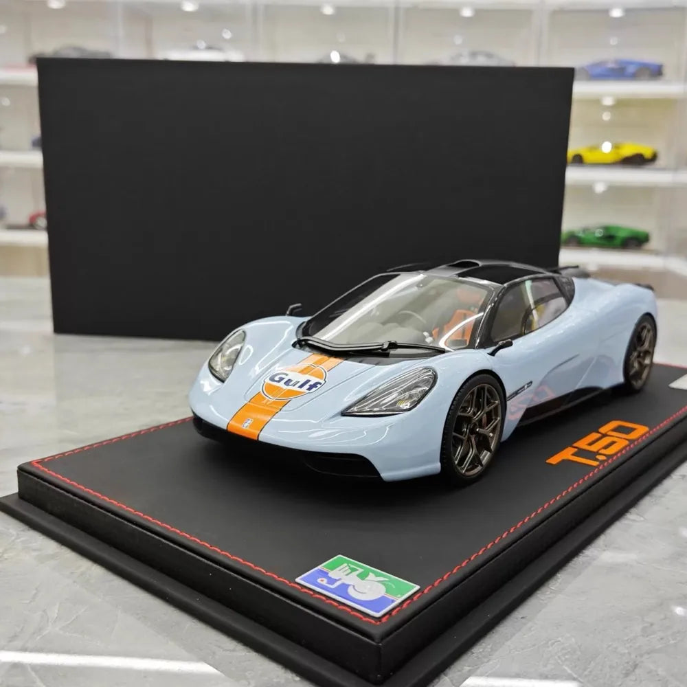 [Meko] 1:18 Gordon Murray Automotive 2020 T50 Gulf modellino di auto resina