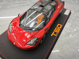[Meko] 1:18 Gordon Murray Automotive 2020 T50 punainen pienoismalli Hartsi