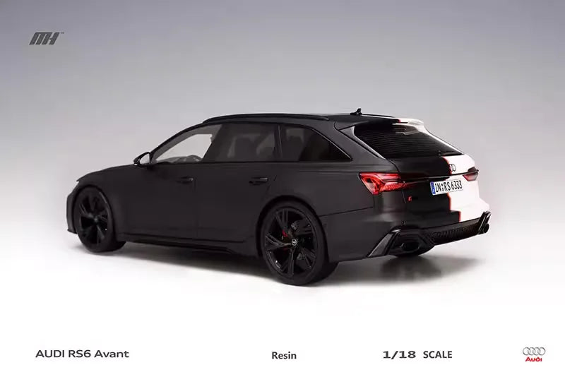 [MotorHelix] 1:18 Audi 2020 RS6 Avant C8 Black & White Model Car Resin