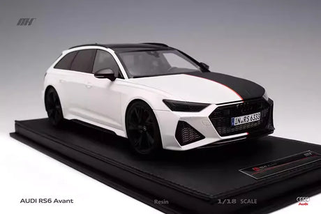 [MotorHelix] 1:18 Audi 2020 RS6 Avant C8 Black & White Model Car Resin