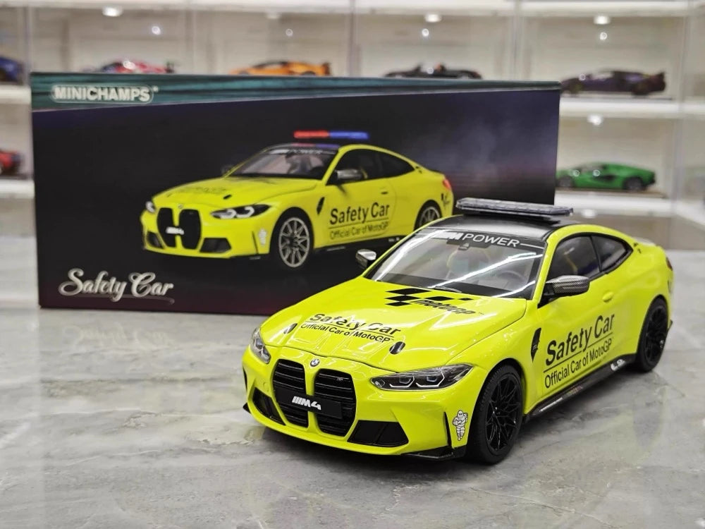 [Minichamps] 1:18 BMW 2021 M4 Competition Safety modellbil Die-Cast