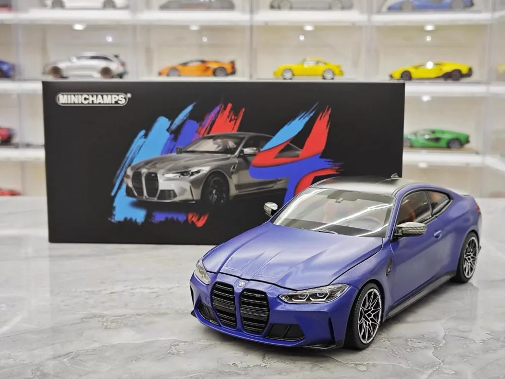 [Minichamps] 1:18 BMW 2021 M4 G82 Blue Model Car Die-Cast