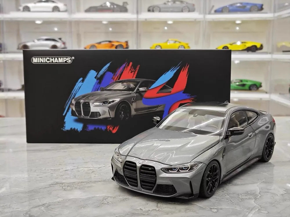 [Minichamps] 1:18 BMW 2021 M4 G82 Gray Model Car Die-Cast