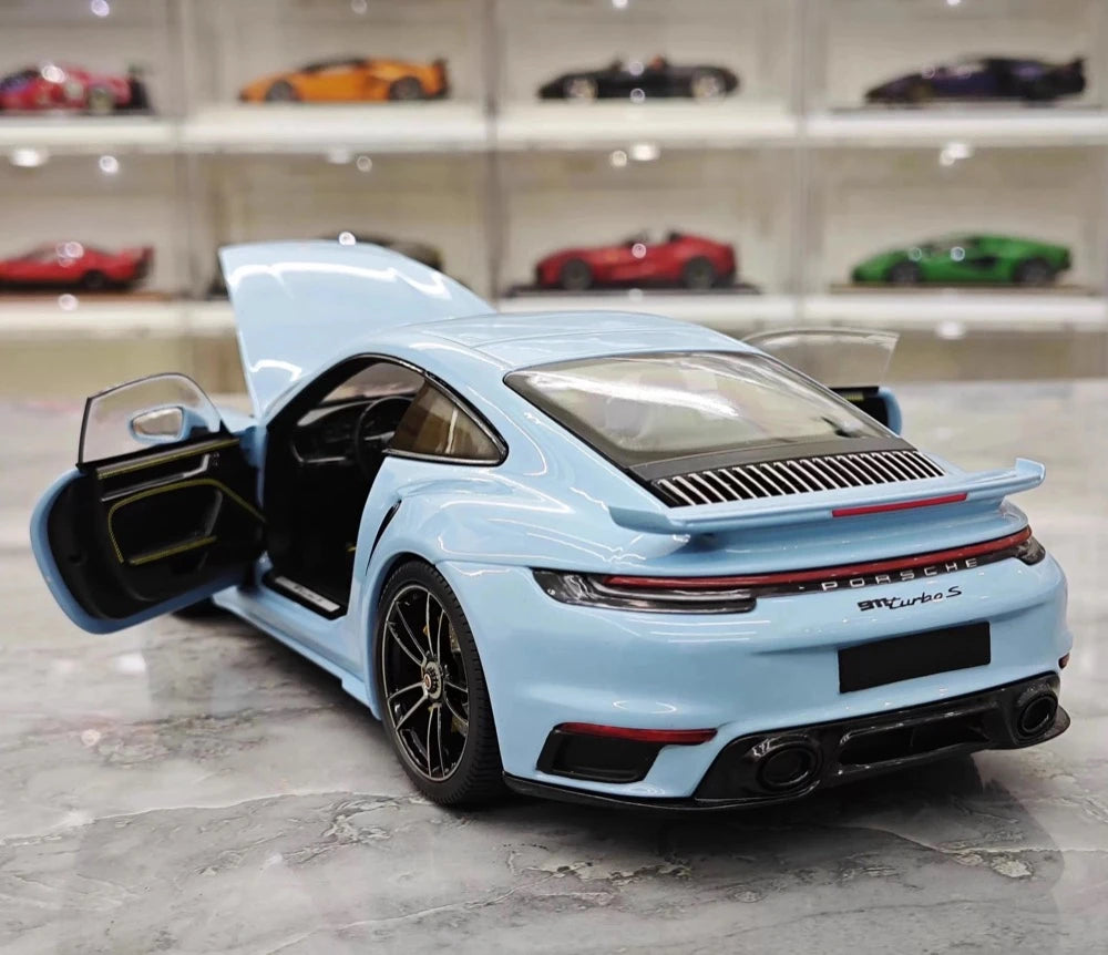 [Minichamps] 1:18 Porsche 2020 911 992 Turbo S Blue Model Car Die-Cast