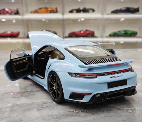 [Minichamps] 1:18 Porsche 2020 911 992 Turbo S Blue Model Car Die-Cast