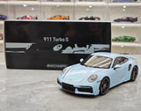 [Minichamps] 1:18 Porsche 2020 911 992 Turbo S Blue Model Car Die-Cast
